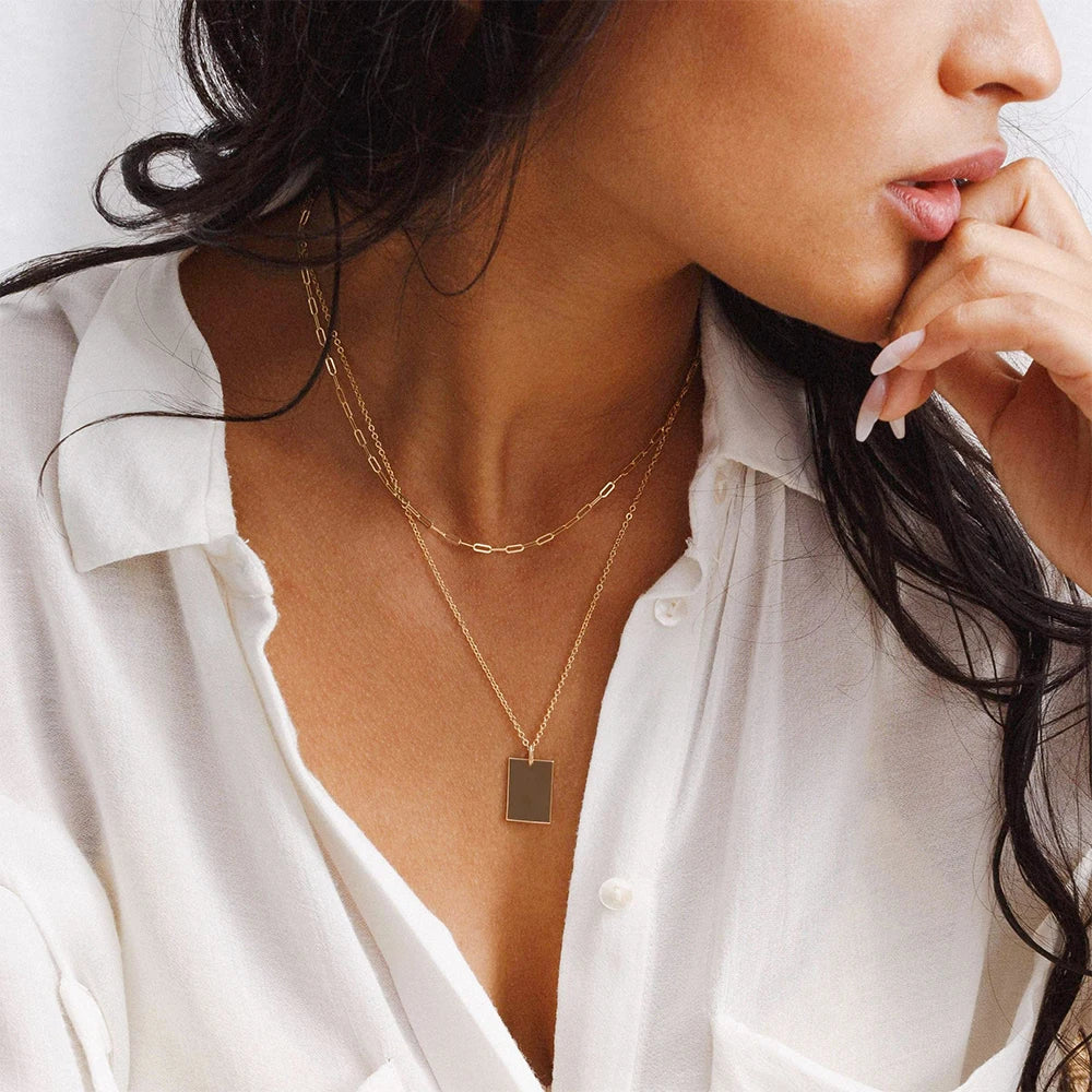 Square Multilayer Necklace